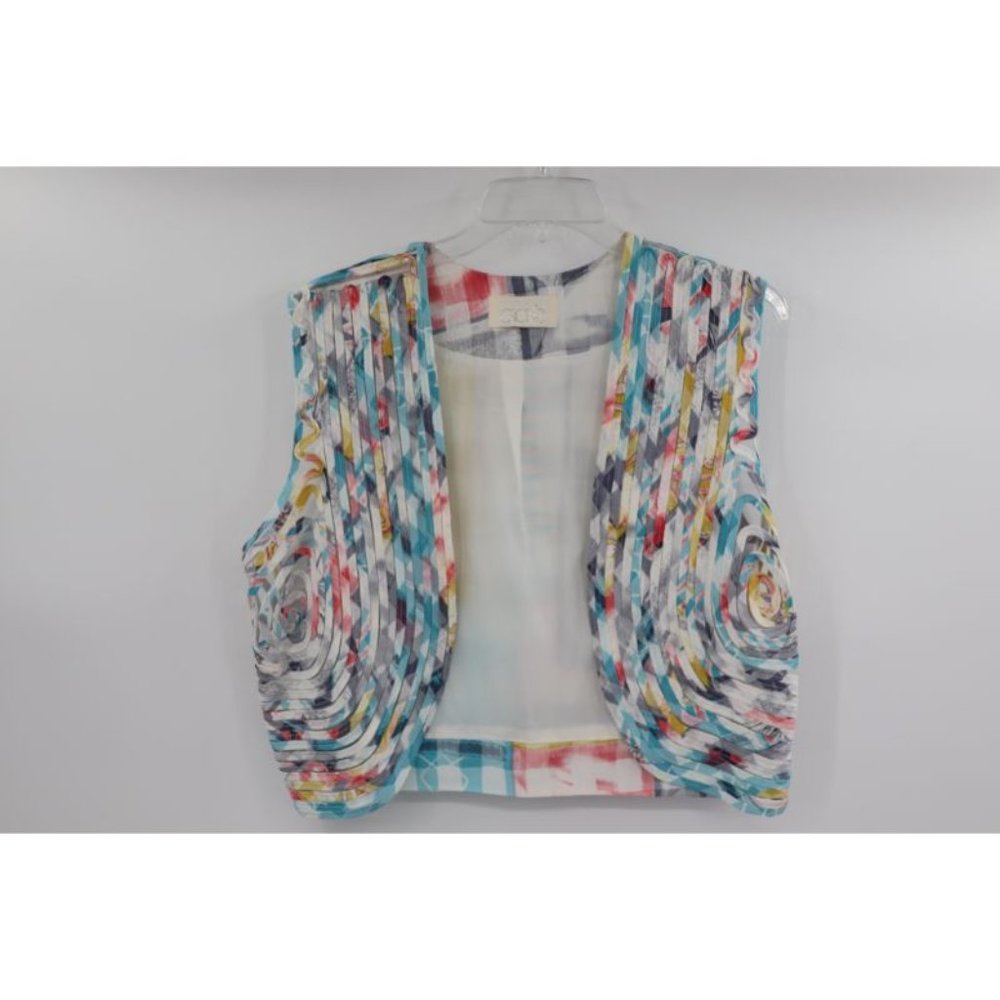 Vintage Cache Women’s M/L Open Front Vest Floral … - image 1